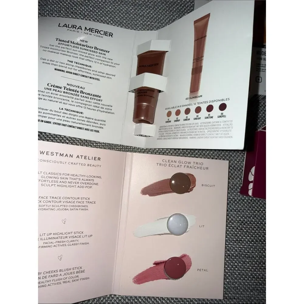 7 pc designer bronzer blush face mixed makeup set brand new deluxe travel size
